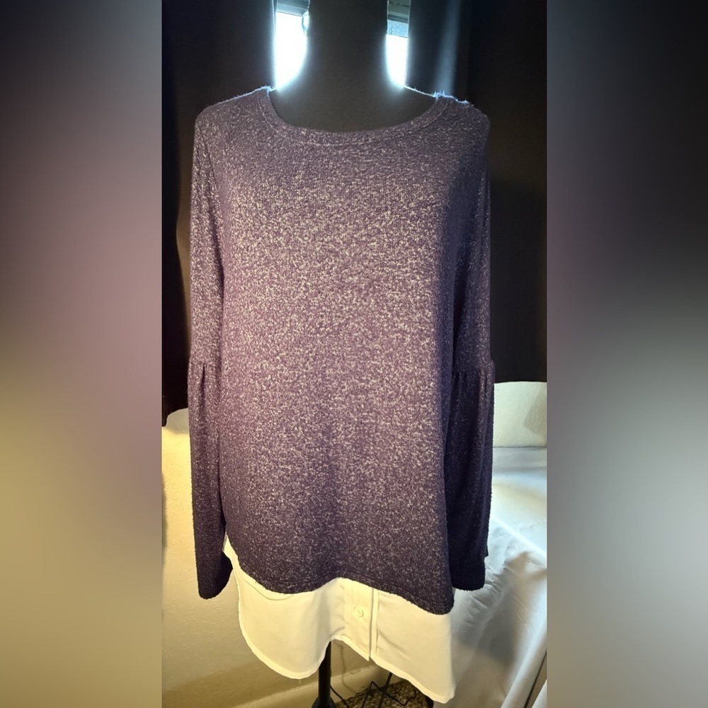 Simply Vera Vera Wang Heathered Purple Sweater